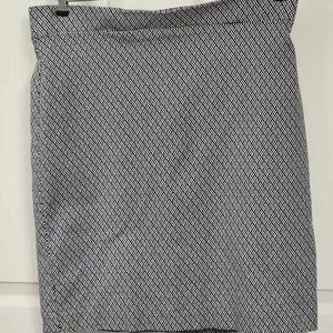 Roz & Ali Pencil Skirt with Black and White Geometric Pattern